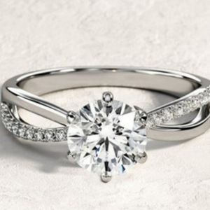 925 Stamped Sterling Silver and White Sapphire Ring - 5